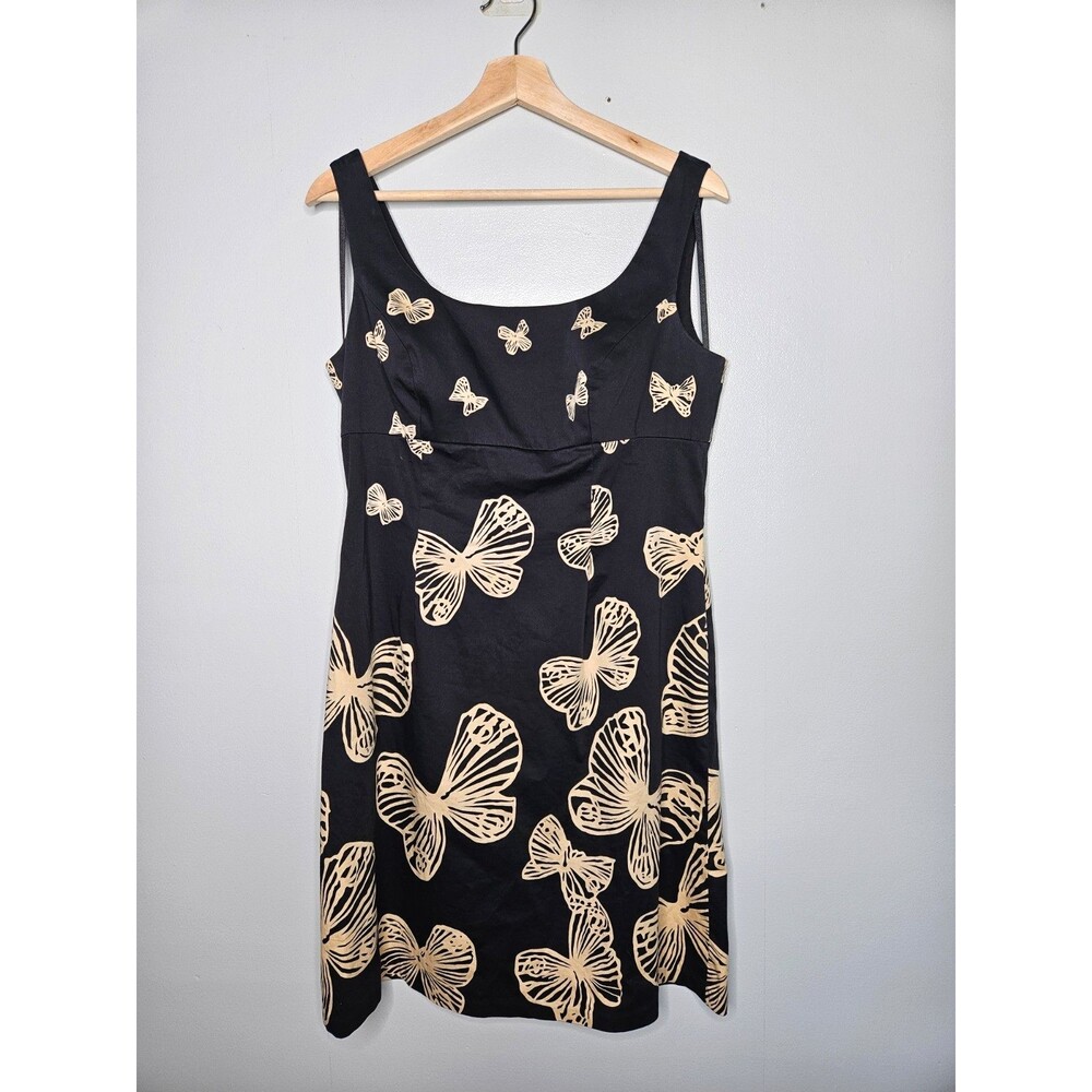 TALBOTS Butterfly Dress 12 Petite Sleeveless A Line Sheath Fairy Y2K Whimsical